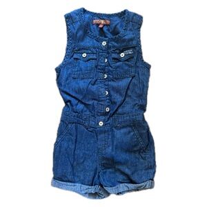 7 for All Mankind Girls Chambray Romper, Size 3T